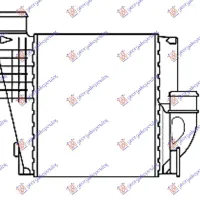 RADIATOR INTERCOOLER PETROL-DIESEL (215x248x50)