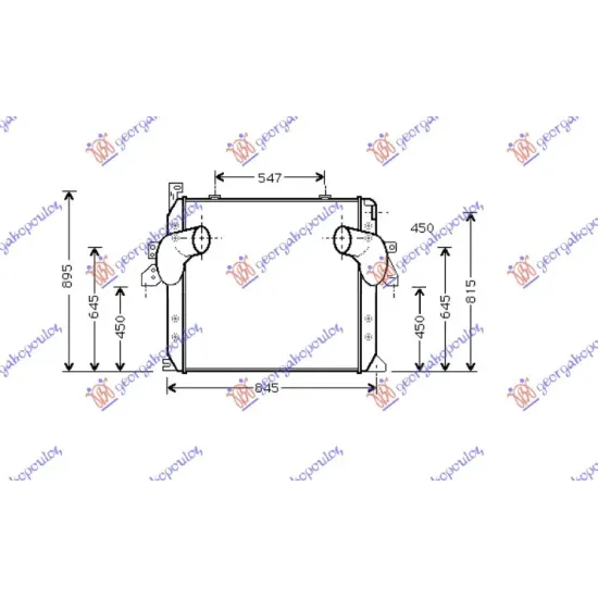 RADIATOR INTERCOOLER PETROL (752x852x68)