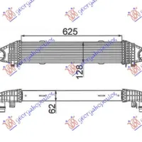 RADIATOR INTERCOOLER 1.8i16VG.-2.1CDi(62x12)KW100-150