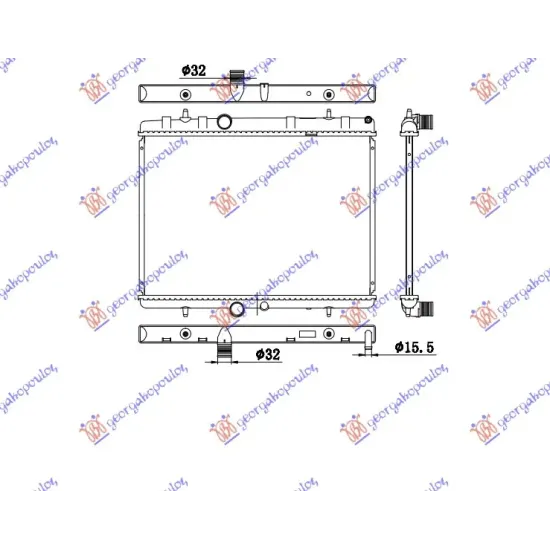 RADIATOR PETROL-DIESEL (380x538) WITH TUBES (VALEO)