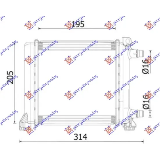 ADDITIONAL RADIATOR 1.5-2.0 PETROL (202x195) (MAHLE PREMIUM LINE)