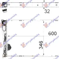 RADIATOR 3.0 (135i) PETROL MANUAL - 2.0 (116D-118D-120D-123D) DIESEL MANUAL/AUTOMATIC (600x340x32) 1 TUBE (MAHLE BEHR)