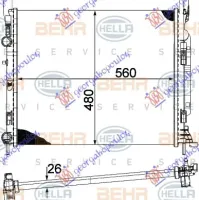 RADIATOR 1.6 PETROL - 1.5 DIESEL +AC (560x480x26) (MAHLE BEHR)