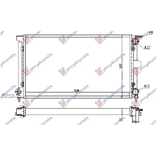 RADIATOR PETROL-DIESEL + A/C (52.5x32x3.4) (VALEO)