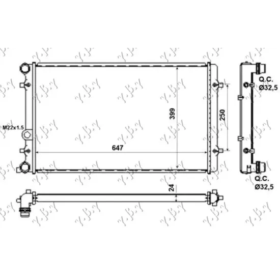 RADIATOR ALL MODEL PETROL/DIESEL MANUAL/AUTOMATIC+/- A/C (650x415x25) (VALEO)