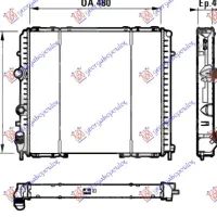 RADIATOR DIESEL (480x440x40) (FUN SCREW) (NISSENS)