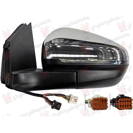 DOOR MIRROR ELECTRICAL HEATED FOLDABLE CHROME (W/LAMP : FOOT LAMP) (10 PIN) (CONVEX GLASS) DOOR MIRROR ELECTRICAL HEATED FOLDABLE CHROME (W/LAMP : FOOT LAMP) (10 PIN) (CONVEX GLASS)