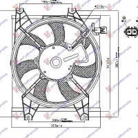 COOLING FAN A/C PETROL (310m) (2PIN)