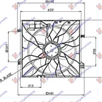 COOLING FAN PETROL - DIESEL (485mm) (4PIN) (600W)