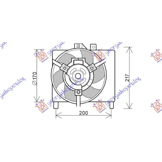 COOLING FAN INTERCOOLER (170mm) PETROL-DIESEL