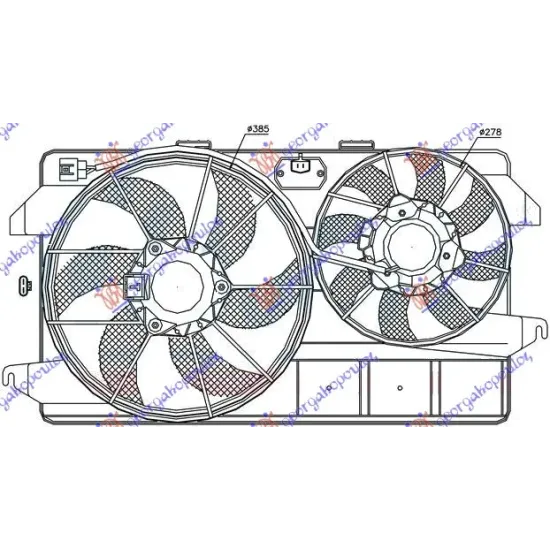 COOLING FAN (DOUBLE/2MOTOR) (+A/C) 1.8 PETROL-DIESEL