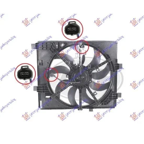 COOLING FAN 1.6 DIG-T PETROL (2 PLUGS) (400mm) (2+2 PIN)