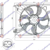 COOLING FAN (SINGLE) (440mm) (2PIN)