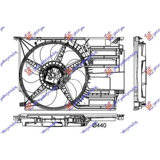 COOLING FAN 1.5-2.0 PETROL - 2.0 DIESEL (440mm) (600W) (2PIN) COOLING FAN 1.5-2.0 PETROL - 2.0 DIESEL (440mm) (600W) (2PIN)
