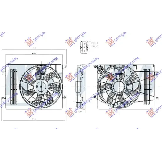 COOLING FAN (SINGLE) PETROL (460mm) (3PIN)
