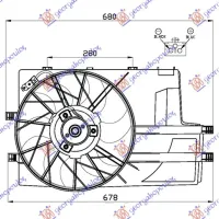 COOLING FAN PETROL-DIESEL (RADIATOR WITH TANK)