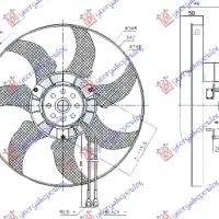 COOLING FAN (MOTOR + FAN) (340mm) (2 CABLES)