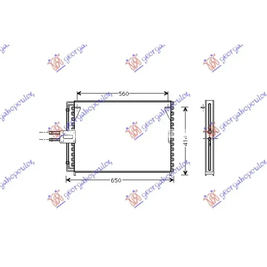 CONDENSER PETROL-DIESEL (590x42.8) (SCREW)