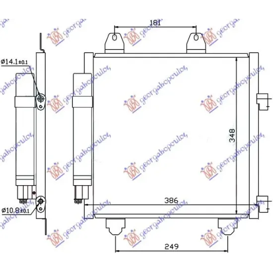 CONDENSER 1.0 PETROL-1.4 DIESEL HDi (350x330x16)