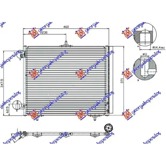 CONDENSER 2005- PETROL-DIESEL (420x370) 3BRACKETS