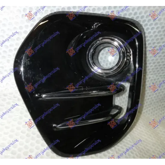 FRONT BUMPER GRILLE POLISHED BLACK (WITH FOG LAMP HOLE)