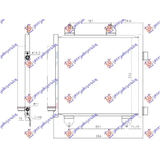 CONDENSER ALL MODELS (390x350x16) R1234yf