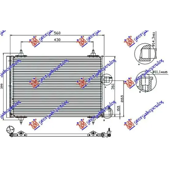 CONDENSER PETROL 1.9-2.0 DIESEL (520x360x16)