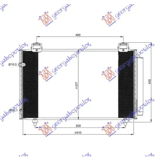 CONDENSER PETROL-DIESEL 2004- (610x370x16) CONDENSER PETROL-DIESEL 2004- (610x370x16)