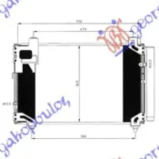 CONDENSER 2.0 D4D PETROL (590x370x16) TUBE DIAGONAL