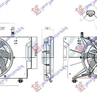 COOLING FAN 1.0 ECOBOOST PETROL (+A/C) (345mm 2+2PIN) (NISSENS)