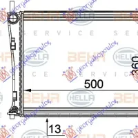 RADIATOR 1.2-1.4-1.6 +/-AC (500x356) (MAHLE BEHR)