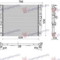 RADIATOR 2.0-3.0-4.4 PETROL MANUAL/AUTOMATIC (627x528) (MAHLE PREMIUM)