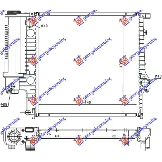RADIATOR ALL MODELS PETROL MANUAL +AC (440x440x32) (BRAZED) (MAHLE PREMIUM LINE) RADIATOR ALL MODELS PETROL MANUAL +AC (440x440x32) (BRAZED) (MAHLE PREMIUM LINE)