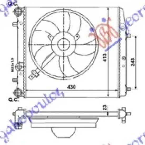 RADIATOR ALL MODEL - A/C (430x410) (WITH COOLING FAN) RADIATOR ALL MODEL - A/C (430x410) (WITH COOLING FAN)
