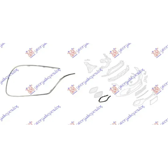 FRONT BUMPER GRILLE MOULDING CHROME (S63/S65 AMG)