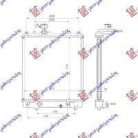 RADIATOR 1.0-1.2 PETROL MANUAL (375x380x34) (OPEN) (MECHANICAL) (VALEO)