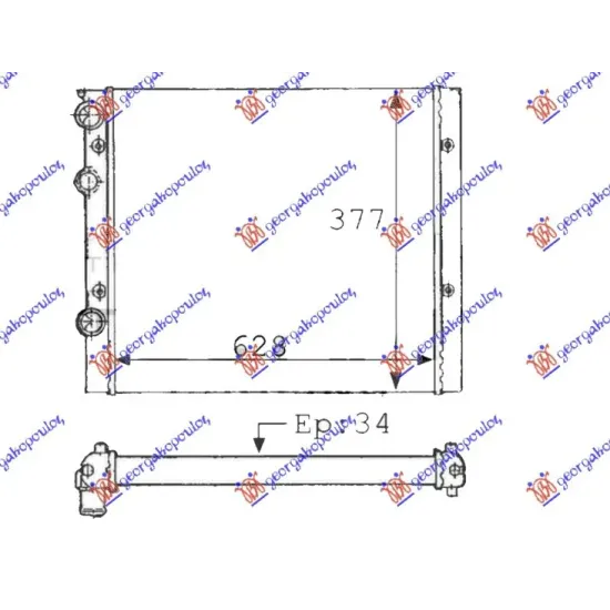 RADIATOR ALL MODELS MANUAL +A/C (63x38) (VALEO)