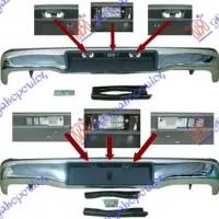 REAR BUMPER CHROME (DOUBLE-EXTRA CAB) (THAILAND)
