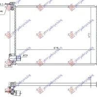 RADIATOR (RX400) 3,3-24V HYBRID (675x475x22) Țeavă umplere la stânga