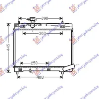 RADIATOR PETROL 1.33VVT-I (73/74KW) (2009-2011) (350x480) (KOYO)
