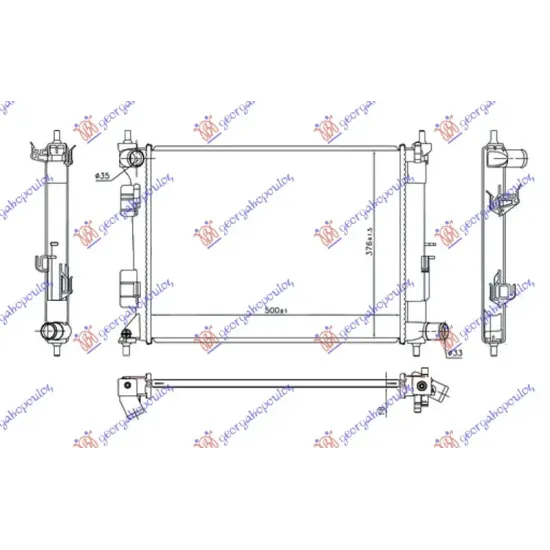 RADIATOR 1.2-1.4i PETROL MANUAL (500x375x16) (KOYO) RADIATOR 1.2-1.4i PETROL MANUAL (500x375x16) (KOYO)
