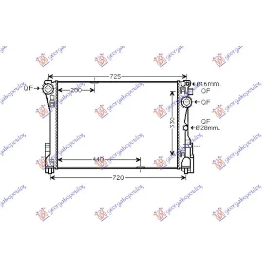 RADIATOR PETROL/DIESEL AUTOMATIC (640x440x320) (TUBE 16mm) (KOYO) RADIATOR PETROL/DIESEL AUTOMATIC (640x440x320) (TUBE 16mm) (KOYO)