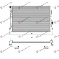 RADIATOR 2.0 TDi (135 KW) DIESEL (650x450x32) (VALEO)