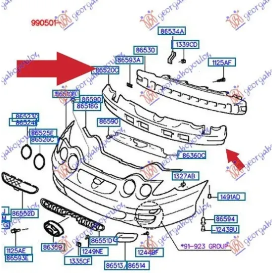 AMORTIZOR PENTRU BARA PROTECȚIE FAȚĂ