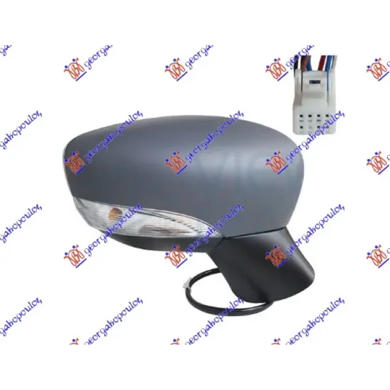 DOOR MIRROR ELECTRICAL HEATED PRIMED (WITH SIDE LAMP) (7PIN) (CONVEX GLASS)