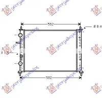 RADIATOR BENZINĂ TOATE MODELELELE FĂRĂ REZERVOR cu tub 8 mm (51x41,5x2,4)