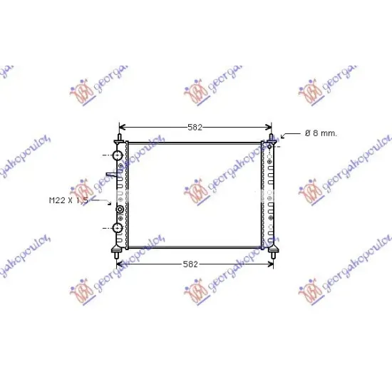 RADIATOR BENZINĂ TOATE MODELELELE FĂRĂ REZERVOR cu tub 8 mm (51x41,5x2,4)