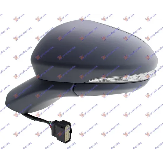 DOOR MIRROR ELECTRICAL HEATED FOLDABLE PRIMED (WITH SIDE LAMP & FOOT LAMP) (ASPHERICAL GLASS)