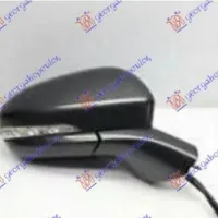 DOOR MIRROR ELECTRICAL HEATED FOLDABLE PRIMED (WITH SIDE LAMP & FOOT LAMP & BLIS) (BLACK BASE) (ASPHERICAL GLASS)