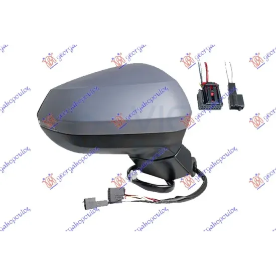 DOOR MIRROR ELECTRICAL HEATED PRIMED (WITH SIDE LAMP & SIDE ASSIST) (A QUALITY) (CONVEX GLASS)